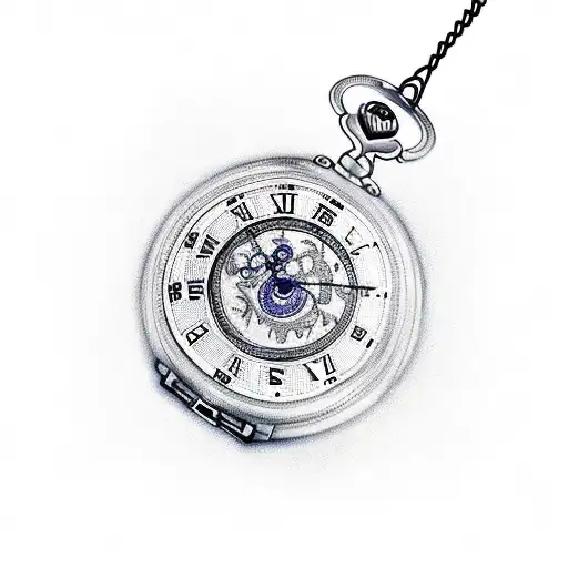 A pocket watch with playing card symbols. tattoo design idea