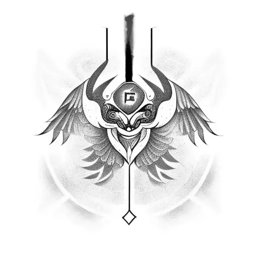 Full body 2 Fenix's, one completely black with white stripes, second red, orange  tattoo design idea