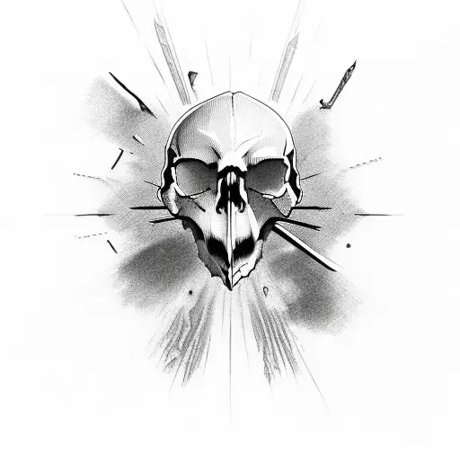 vicious skull and quote  tattoo design idea