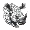 Rhino head black and white, south africa continent eye tattoo design idea