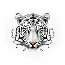Tiger walking tattoo design idea