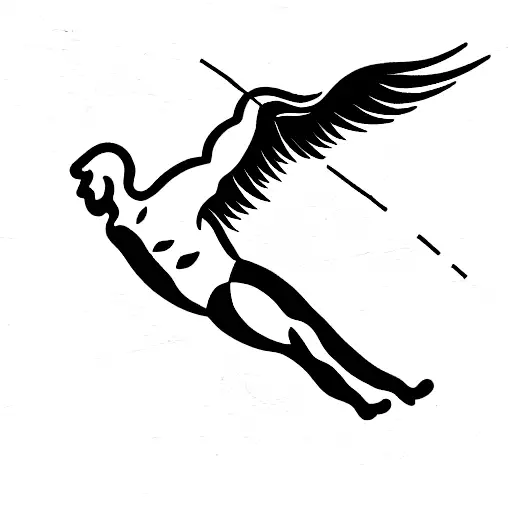 Icarus falling with Roman numerals surround  tattoo design idea