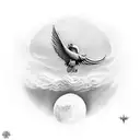 Icarus falling with Roman numerals surround  tattoo design idea