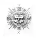 Icarus falling with Roman numerals surround  tattoo design idea