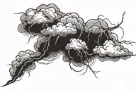 clouds and lightning  tattoo design idea