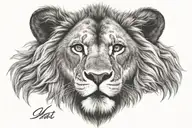 lion hart tattoo design idea