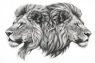 lion hart tattoo design idea