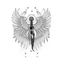 A guitar with wings tattoo design idea