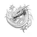 Dragon, Determination text,Snake tattoo design idea