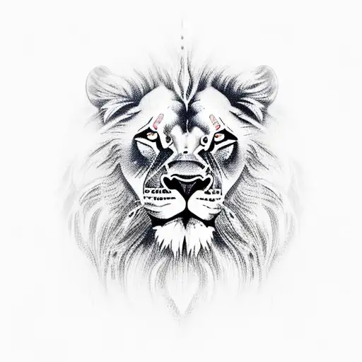 mountain made out of lion tattoo design idea