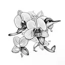 orchid with hummingbird tattoo design idea