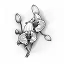 orchid with hummingbird tattoo design idea