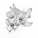 orchid with hummingbird tattoo design idea