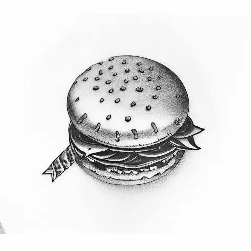 hamburger tattoo design idea