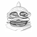hamburger tattoo design idea