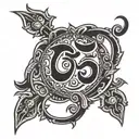 om symbol with trident tattoo design idea