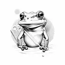 Frogs fencing sabre tattoo design idea