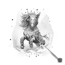 fencing sabre tattoo design idea