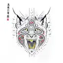 lynx humanoide  tattoo design idea