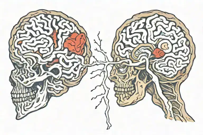 scar in the brain vs heart tattoo design idea