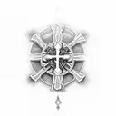 Cross with Issiah 41:10 inside of tattoo design idea