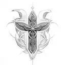 Cross with Issiah 41:10 inside of tattoo design idea