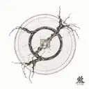 broken shield kintsugi tattoo design idea