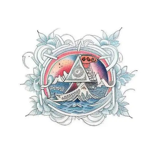 An intricate tattoo design depicting the interconnectedness of life and nature, inspired by the concept of 'la vida' tattoo design idea