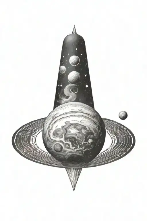 Planetary tattoo design idea