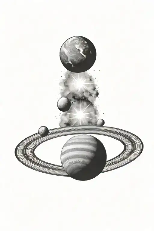 Planetary tattoo design idea