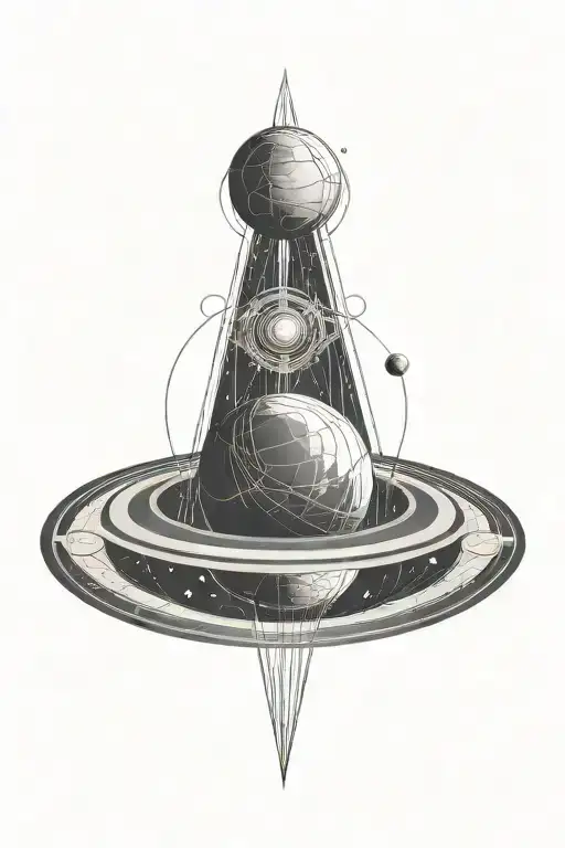 Planetary line tattoo design idea