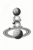 Planetary tattoo design idea