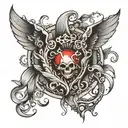 224 with heart tattoo design idea