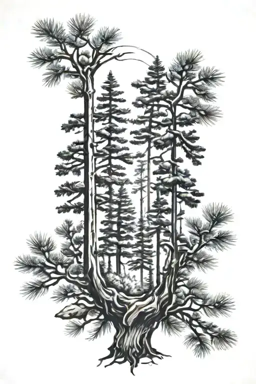 pine tree daddy daughter tattoos tattoo design idea