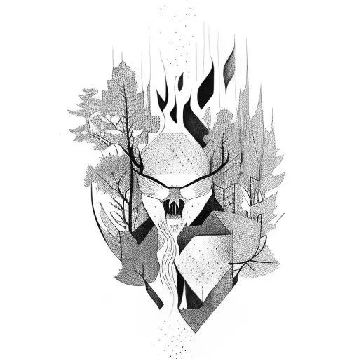 Forest tattoo design idea