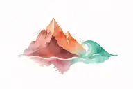 ocean wave and mountain peak tattoo design idea