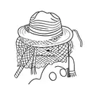 open book and straw hat tattoo design idea