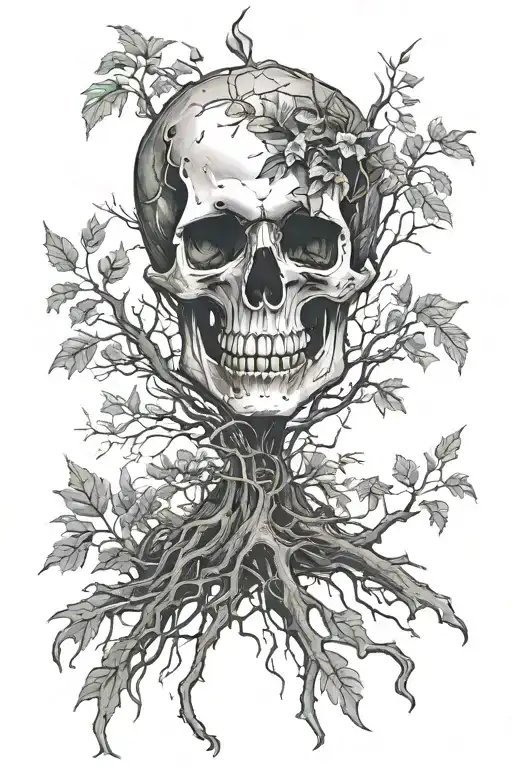 Forest Skull Ghost of Communism tattoo design idea