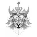 jesus gladiator lion tattoo design idea
