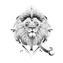 jesus gladiator lion tattoo design idea