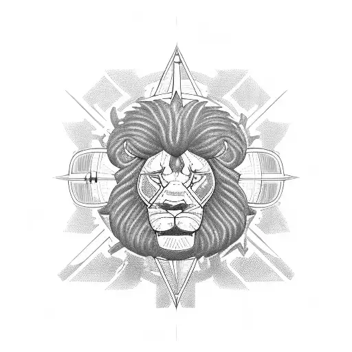 citroen bx, with compass, Swedish flag and a lion tattoo design idea