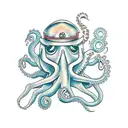 bird cage with octopus tattoo design idea