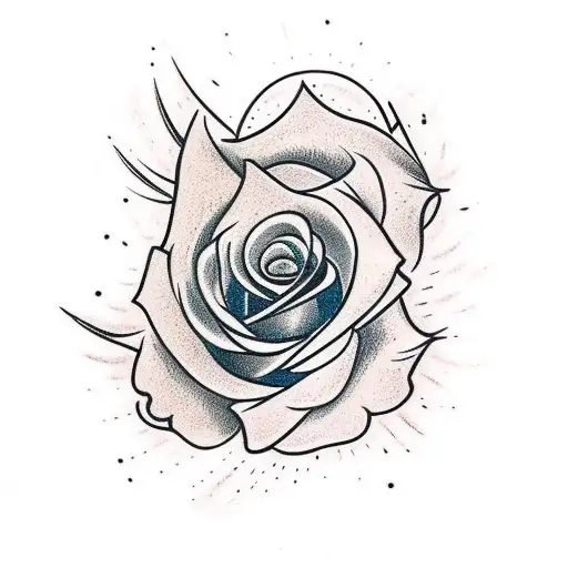 rose with spider web and spider on hand tattoo design idea