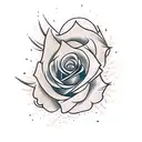 rose with spider web and spider on hand tattoo design idea