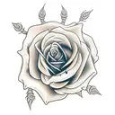rose with spider web and spider on hand tattoo design idea