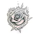 rose with spider web and spider on hand tattoo design idea