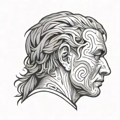 confusion confused head depression tattoo design idea