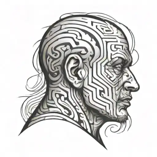 confusion confused head depression tattoo design idea