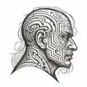 confusion confused head depression tattoo design idea