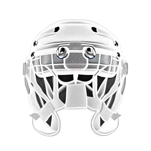 bald eagle wearing hockey helmet tattoo design idea